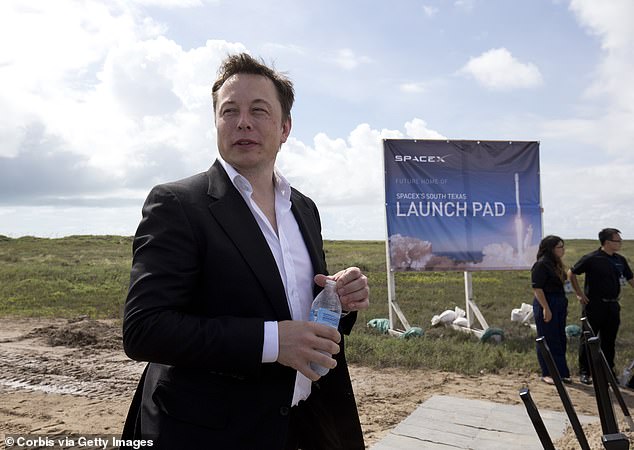 Musk at the Boca Chica site of his SpaceX headquarters in South Texas