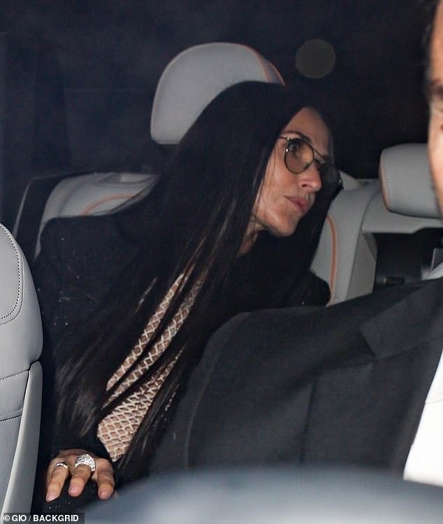 Two-time Golden Globe nominee Demi Moore was also spotted leaving the Beverly Hills bash in a car.