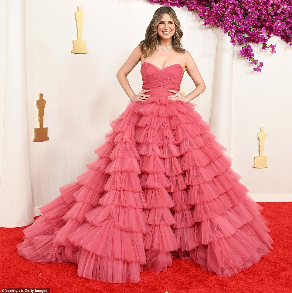 Nikki Novak continued the tulle trend in a voluminous pink number that not only clashed violently with the red carpet, but left her looking like a rather saccharine cake topper