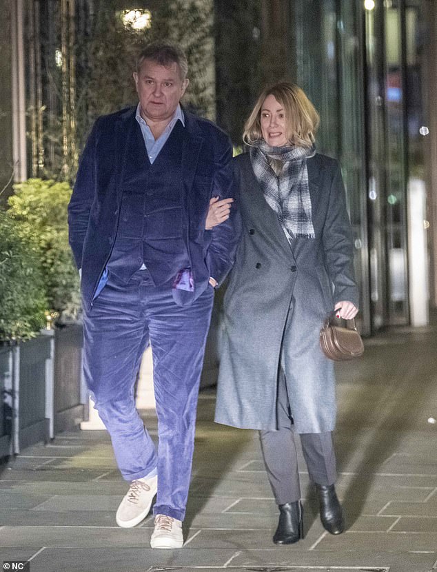 The Downton Abbey star put on a cozy performance with the Canadian comedy star as they strolled arm-in-am after enjoying a dinner date in Soho.