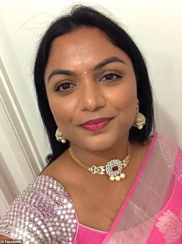The body of Chaithanya 'Swetha' Madhagani, 30, was found stuffed in a green bin on Mount Pollock Road in Buckley, west of Geelong, at 12 noon on Saturday.