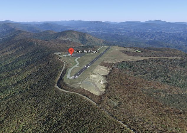 The incident took place around 3:00 p.m. when the plane fell off the runway at Ingalls Field Airport in Bath County north of Roanoke (image on Google Earth)