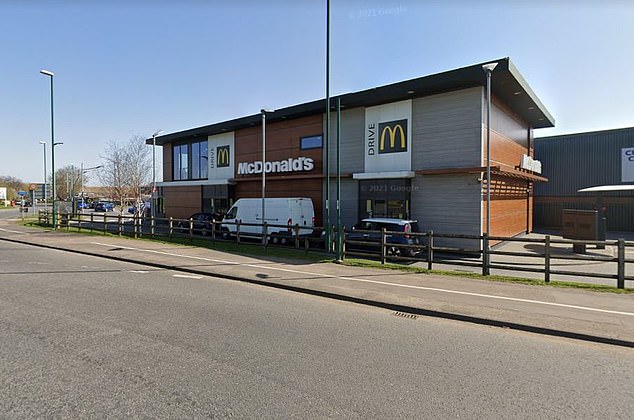 McDonald's staff at the Bognor Regis drive-thru (pictured) packed the injured snake, which was collected by the RSPCA and taken to an animal center in Hampshire