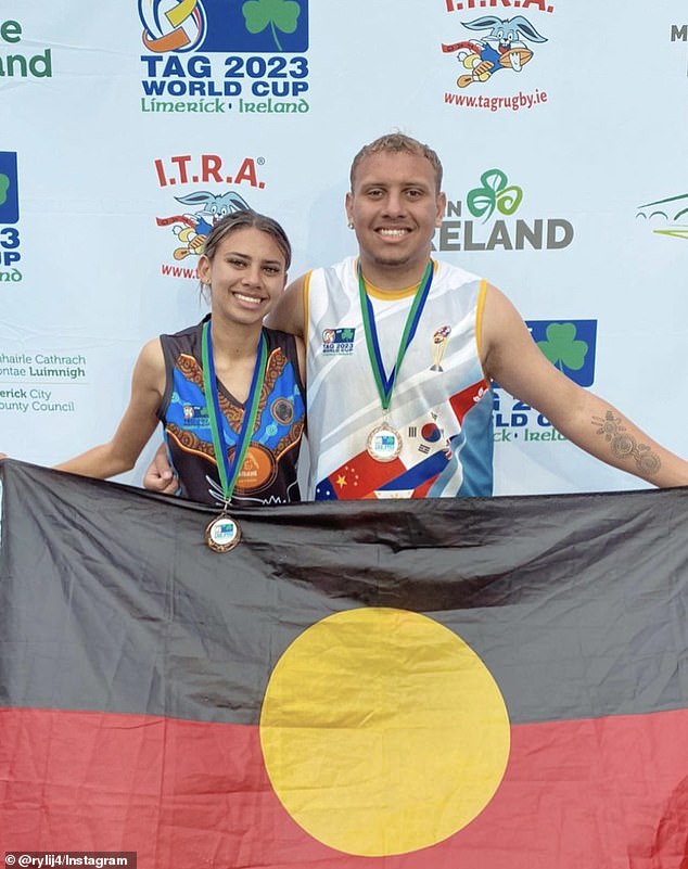The 19-year-old said if given the opportunity, she would use her modeling career to inspire other young Indigenous girls to follow their dreams (Ryli with her brother Bayli won bronze at the 2023 ITF Tag World Cup in Ireland)