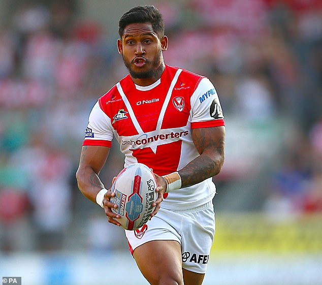 Barba (pictured playing for St Helens in England) is focused on being a better father and no longer watches football - but not because he doesn't want to be reminded of better days.