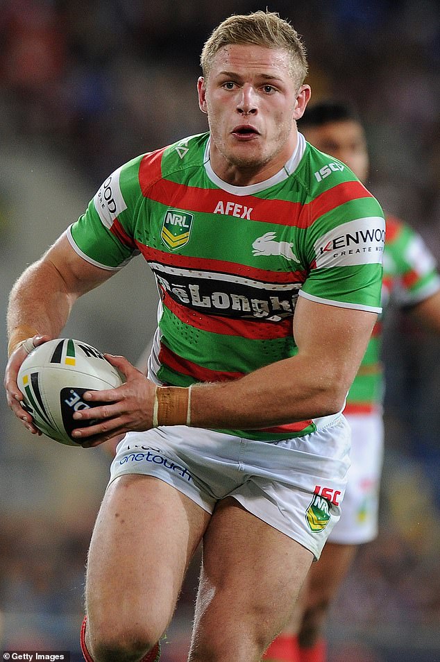 Burgess (pictured playing for South Sydney in 2013) said he had attended the woman's home to give her a signed St George Illawarra jersey