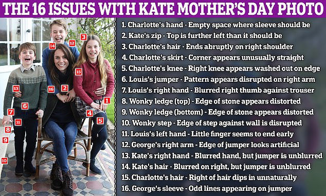 MailOnline has found at least 16 potential problems with the image