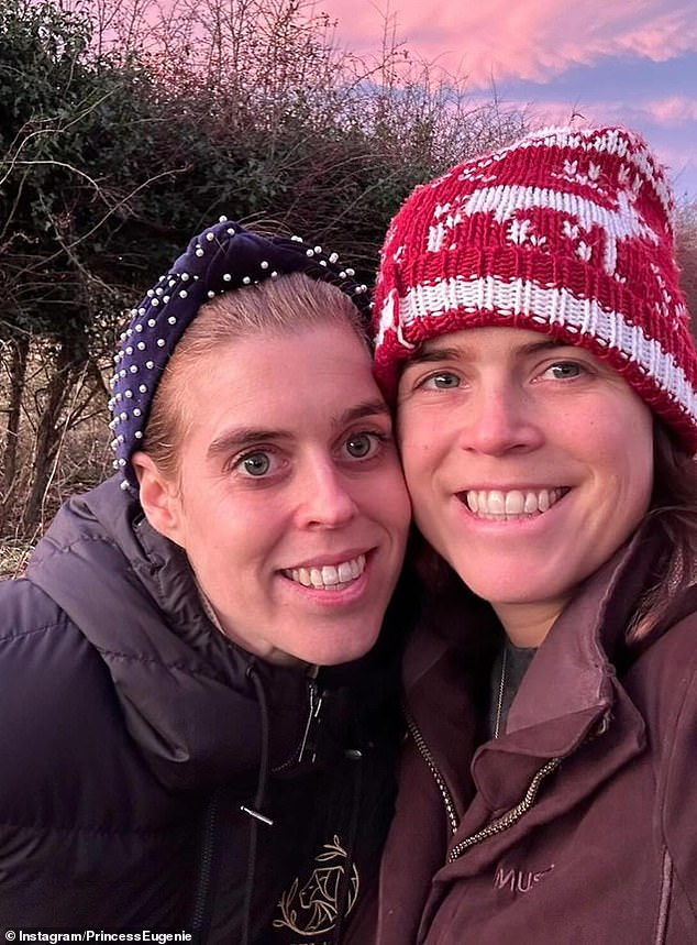 The princess shared a selfie of herself with Beatrice, 35, as they took a winter walk in nature.