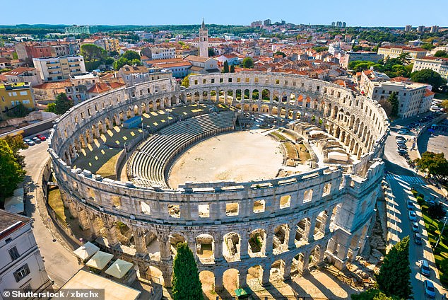 Above: The ruins of a Roman amphitheater in Pula, the largest city on the peninsula.