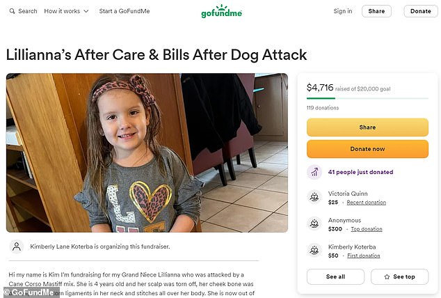 The family started a GoFundMe, which had raised over $4,700 by Sunday afternoon