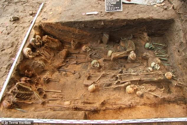 The bodies were usually packed tightly in the burial space, reflecting the high mortality rate from this deadly disease.