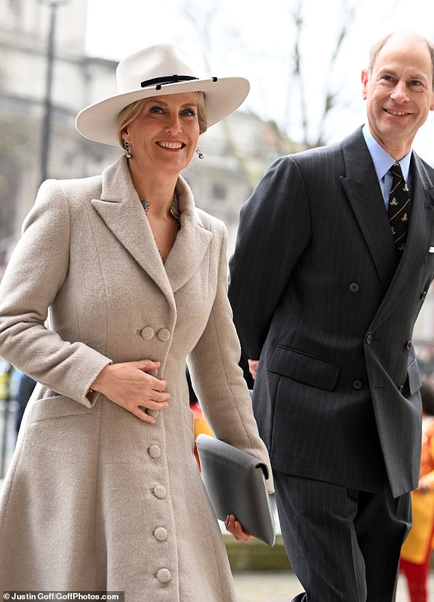 Prince Edward and Princess Sophie are seen arriving at the Commonwealth Day service
