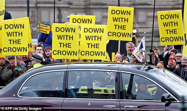 1710173247 340 Not My King mob masses outside of Westminster Abbey Anti monarchist