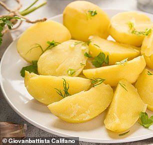 7 - Boiled potatoes are shown since potatoes are not eaten raw.