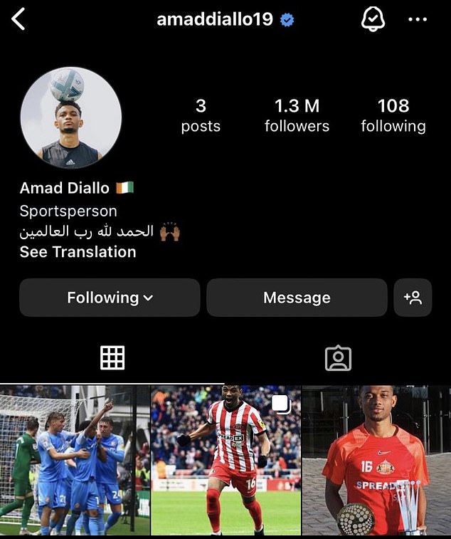 The young man deleted much of the content from his Instagram account, leaving some images of his time at Sunderland.