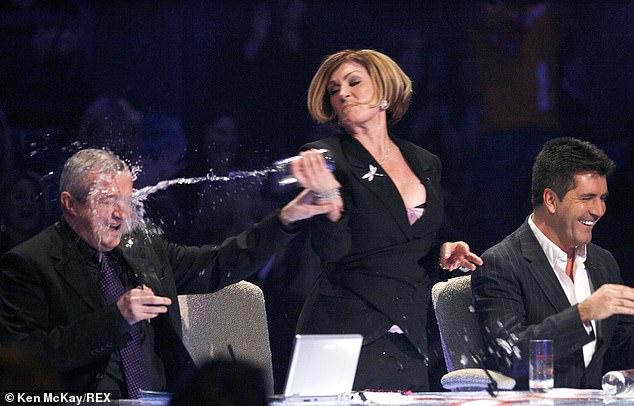 Sharon and Louis had an iconic relationship during their time on The X Factor, including the moment she threw water in his face after he insulted her husband (pictured in 2005)