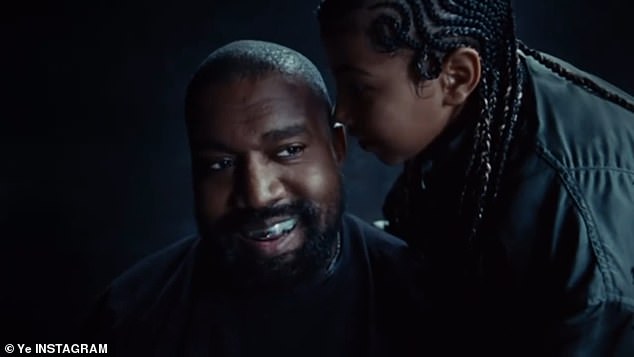 Kim's daughter exuded confidence as she joined her father, 46, in the video for the song from the controversial Vultures album, which was released on February 7