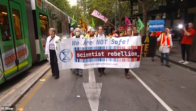 1710193756 310 Melbourne CBD protest Extinction Rebellion climate change activists block off