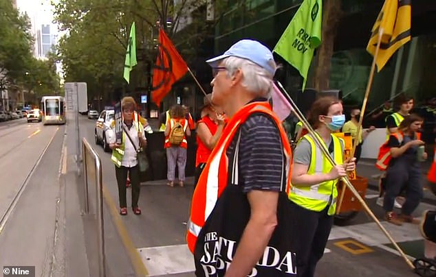 1710193756 526 Melbourne CBD protest Extinction Rebellion climate change activists block off