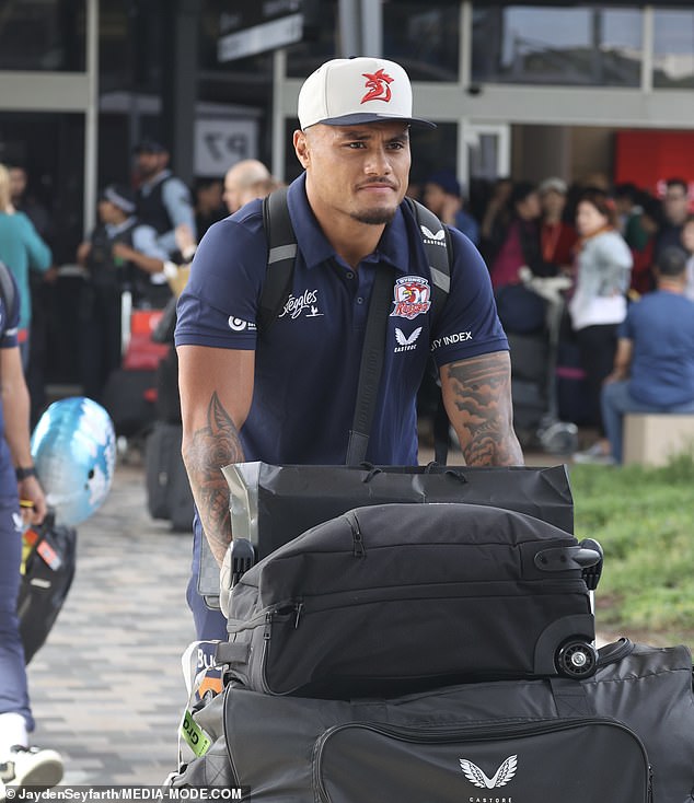 The Roosters enforcer (pictured returning to Sydney from the US) offered to meet Mam face to face to clear the air but was rebuffed