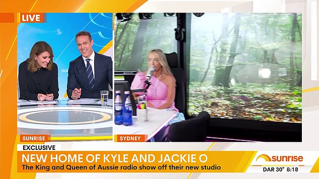 Pictured: Sunrise hosts Natalie Barr and Matt 'Shirvo' Shirvington were clearly amused by the yarn at first. Trying to stifle her laughter, Nat explained to the surprised radio stars that the breakfast show has 'different rules'.