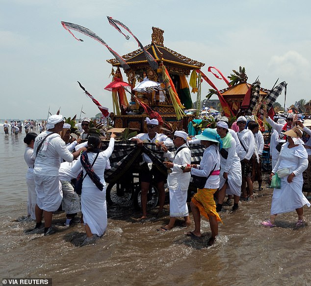 In the days leading up to the Balinese Day of Silence, there are a number of other festivals, including Melasti, where sacred objects from temples are cleansed in the sea