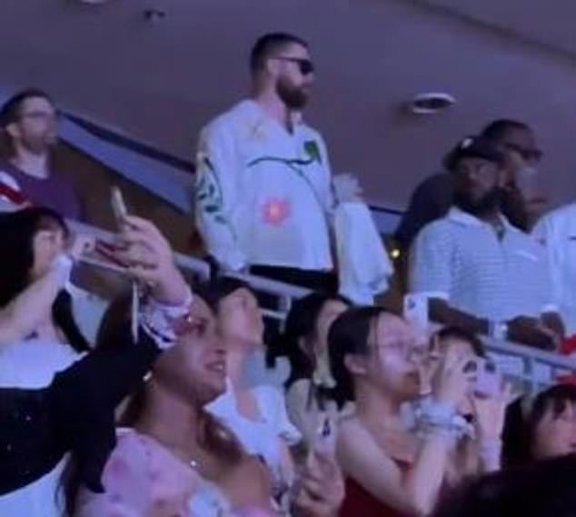 Kelce was seen catching Swift's show in Singapore last week - he attended two nights
