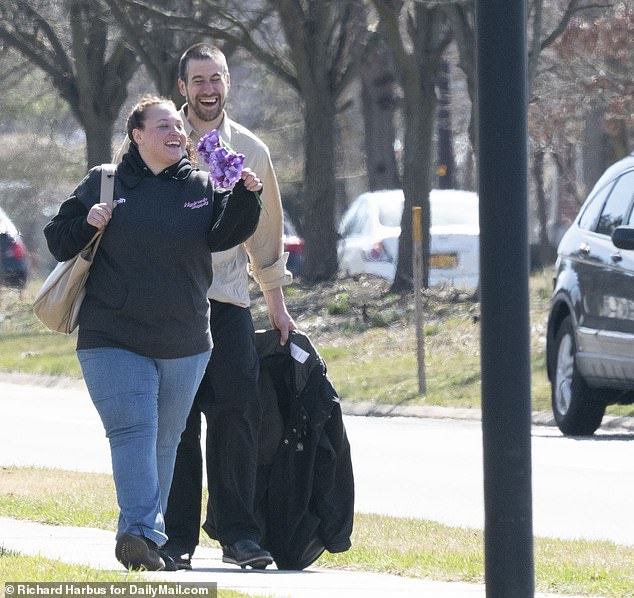 The other suspects Jeffrey Mackey, 38, and Alexis Nieves, 33, were seen walking free from Suffolk County Criminal Court on Friday with big grins on their faces