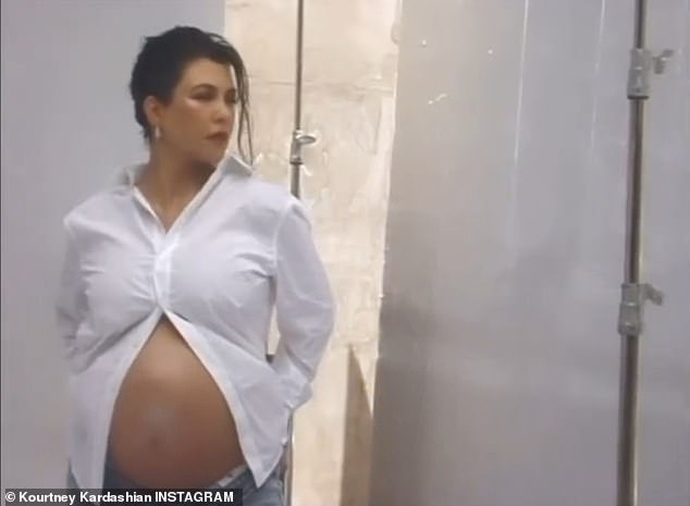 It comes after Kourtney shared a behind-the-scenes clip from a photo shoot when she was pregnant while promoting her Lemme vitamins