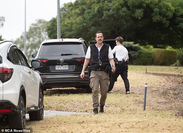 Daily Mail Australia understands police are not treating the couple's deaths as suspicious.  Pictured are detectives at the scene