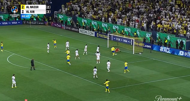 Ronaldo inexplicably missed the target from just three meters with the goal open