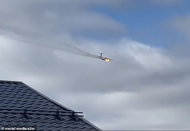 Videos appear to show smoke pouring out of the plane as it circled in the sky and apparently attempted to make an emergency landing