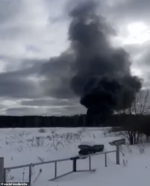 According to local residents, the engine of the Il-76 military transport caught fire, after which the plane crashed near Ivanovo-Severny airport
