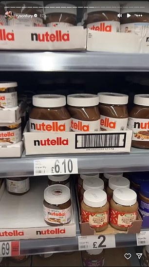 Fury questioned the price of Nutella