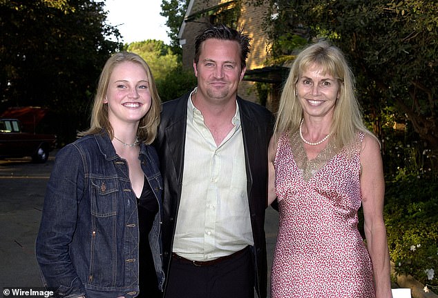 Matthew Perry with mother Suzanne and sister Emily
