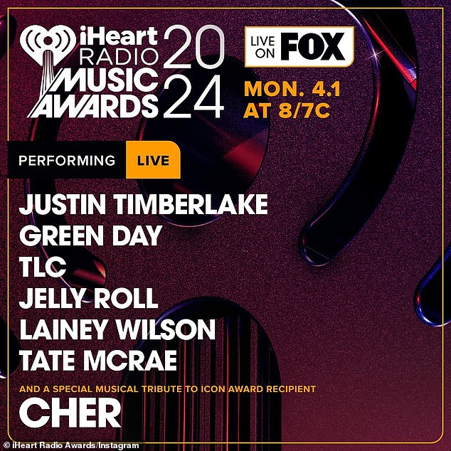 Sabrina will next compete for two trophies — Best Lyrics and Favorite Tour Style — at the fan-voted 2024 iHeartRadio Music Awards, airing April 1 on Fox
