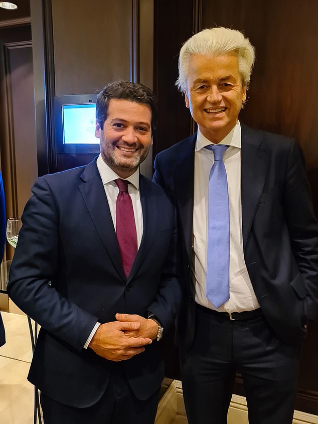 Ventura has also been photographed smiling alongside Geert Wilders, dubbed the 'Dutch Donald Trump'.