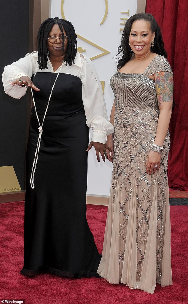 Whoopi often took her daughter to star-studded events and the duo are pictured here arriving at the 86th Academy Awards in March 2014
