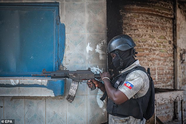 Gunned-down police in the Caribbean country battle rampaging gangs