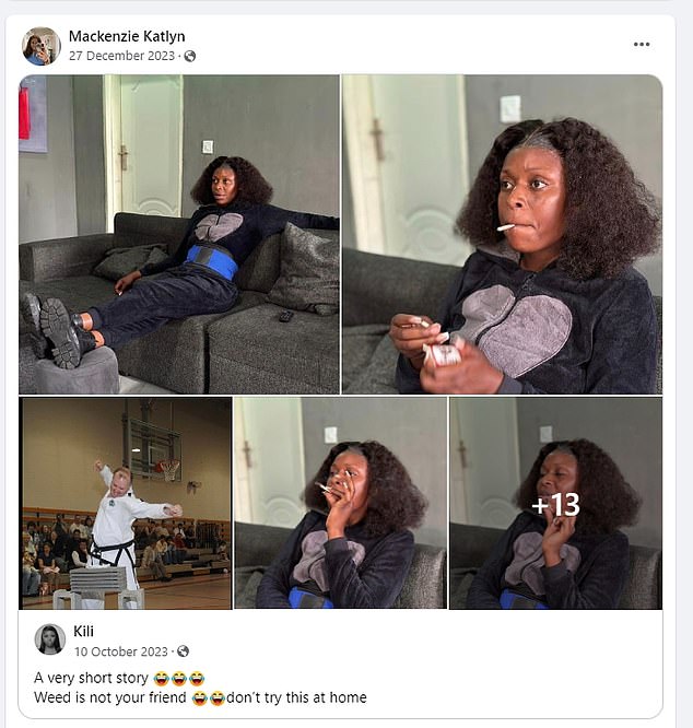 Two months after allegedly causing her son's death by sleeping together while high, she posted a meme about weed 'not your friend'