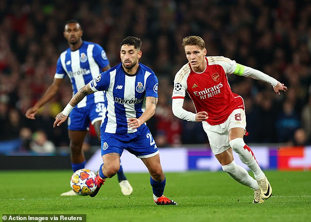 Odegaard produced pinpoint precision and skill as he unlocked Porto's deep defence.