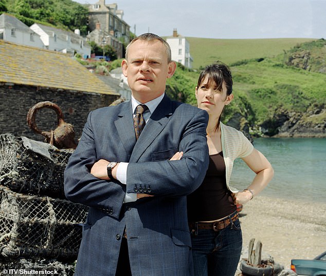 Martin Clunes and Caroline Catz pictured in a scene in ITV's Doc Martin