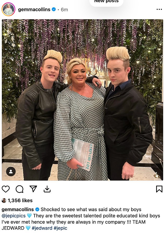 TOWIE star Gemma Collins quickly jumped to their defense on Instagram as she admitted she 'couldn't believe' what was being said