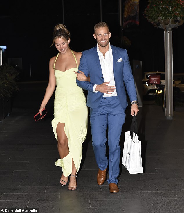 The dinner party seemed to end on a high note for Sara Mesa and Tim Calwell, who had their marriage rocked by an alleged cheating scandal in the past few days
