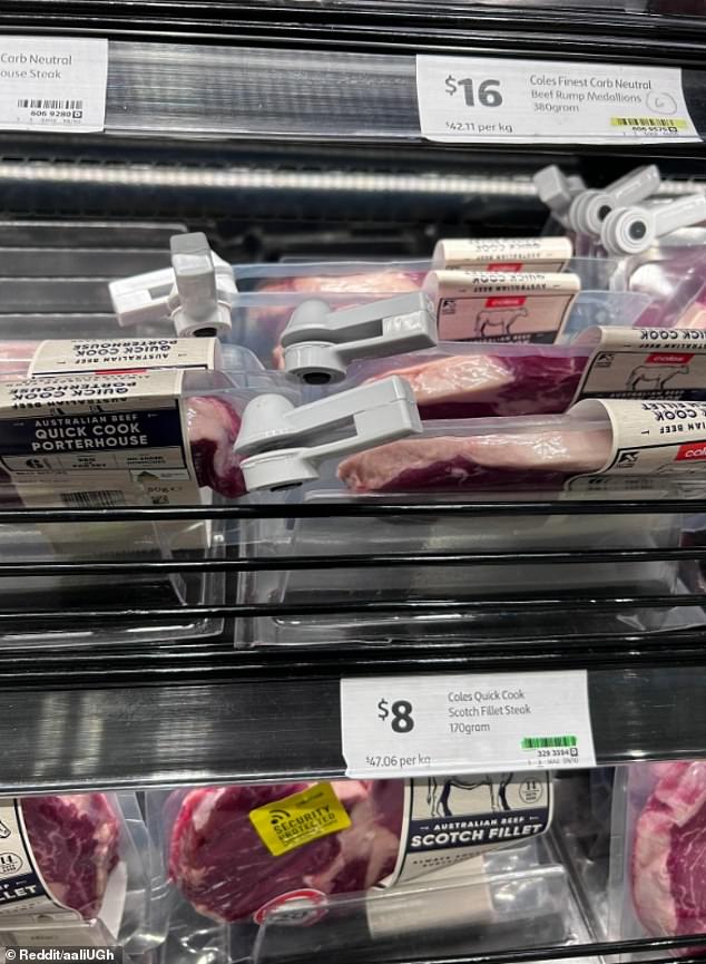 Shoppers criticized the move to introduce the safety measure on the supermarket's meat products (pictured)