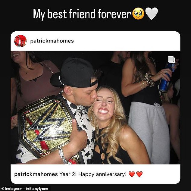 Brittany called Patrick her 'best friend forever' when she reposted his anniversary post on Instagram