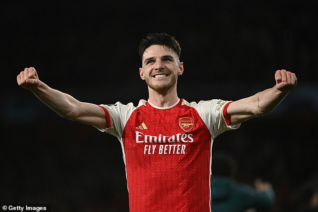 Declan Rice scored the Gunners' crucial fourth penalty on Tuesday night.