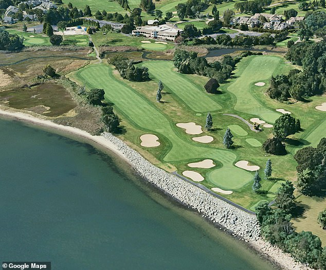 Currently, the club is in a different kind of political turmoil over the par-five, 526-yard 14th hole at its golf course