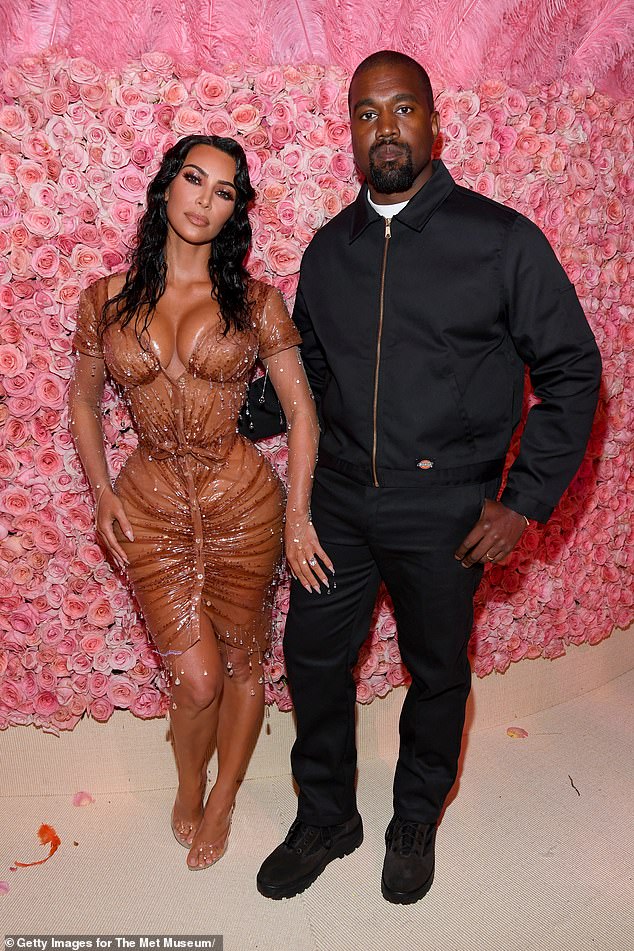 Kim was married to Kanye from 2014 to 2022 (pictured together at the Met Gala in 2019)