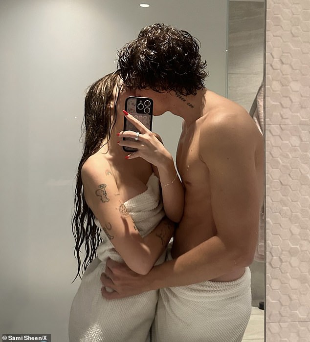 Charlie Sheen and Denise Richards' daughter, 20, first teased the stunning collaboration over the weekend by posing for a semi-nude selfie with apparent new love Aiden David, 23.